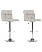 conjunto de 2 sillas de bar  giratoria beige claro