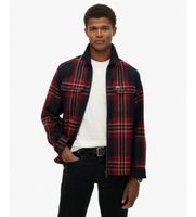 superdry para hombre m4011063a sobrecamisa wool miller zip rojo m casual lana