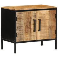 pack 2 uds mesitas de noche  mesilla de noche  cabinete de noche 50x30x45 cm madera maciza de mango natural cfw36821