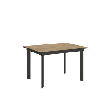 Mesa Extensible 90x120/180 Cm Cumar Roble Natural Estructura Antracita