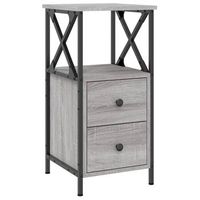 mesita de noche madera de ingenieria gris sonoma 34x355x70 cm vidaxl