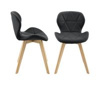 conjunto de 2 sillas de comedor almhult 78x47x52 cm - negro encasa