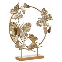 figura decorativa de metal dorado 48 cm patron de mariposas en soporte estatuilla beryllium