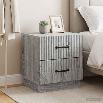 Mesita De Noche 2 Uds - Dormitorio - Madera De Ingeniería - Gris Sonoma (43x34.5x44.5cm)
