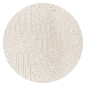 Alfombra moderna Tokko crema 160 cm redondo