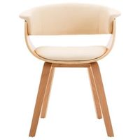 silla de comedor  silla de cocina  mueble de comedor de madera curvada y cuero sintetico crema