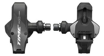 Pedales automaticos time xpro 12   q factor 57 mm  wide  black carbon silver c1