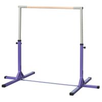 homcom barra de gimnasia para ninos 3 anos barra de entrenamiento altura ajustable 92-150 cm carga 75 kg 194x121x150cm violeta