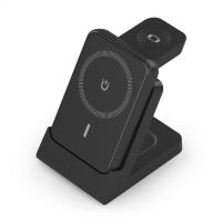 power bank cargador inalambrico usb-c 4 en 1 15w 5000mah movil apple watch auriculares negro