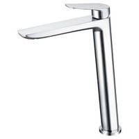 grifo monomando para lavabo alto cromado en laton y zama con cartucho ceramico