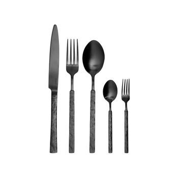 Cubertería Moderna De 30 Piezas Para Cualquier Ocasión Cuchillo Tenedor Cuchara Cucharilla Tenedor Para Pasteles Acero Inoxidable Negro Bigoli