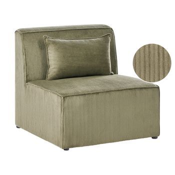 Sillón Modular De Pana Asiento 1 Plaza Cojín Adicional Moderno Verde Lemvig