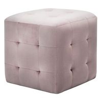 pack 2 uds mesitas de noche  mesa auxiliar  mesilla terciopelo rosa 30x30x30 cm