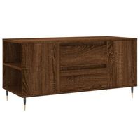 mesa de cafe - mesa de centro madera de ingenieria marron roble 102x445x50 cm