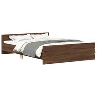 estructura de cama con cabecero piecero roble marron 150x200 cm vidaxl