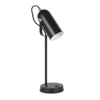lampara de mesa de metal negra 48 cm pantalla con foco ajustable estilo industrial tyria