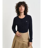 gant para mujer 4800103 cardigan de punto de ochos en algodon elastico marino xs casual manga larga