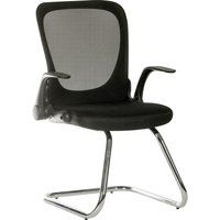 teknik flip mesh visitor chair - black black