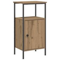 mesita de noche  mesilla de noche madera de ingenieria roble artisan 41x31x80 cm