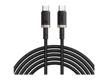 Cable USB - Baseus Dura, Tipo-C a Tipo-C, 100 cm, 240W, Carga rápida, Ultrarresitente, Negro y Dorado