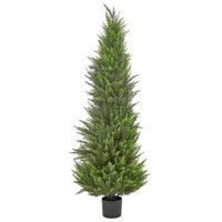 planta artificial en maceta uso interior exterior decoracion de plastico tronco de madera con maceta negra 153 cm cedar tree