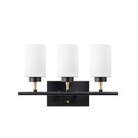 lampara de pared yensuk-13124 oro negro metal vidrio 46x15x28 cm