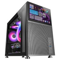 mars gaming mc-lcd torre custom micro-atx pantalla lcd ips 8 cristal templado panel modular negro