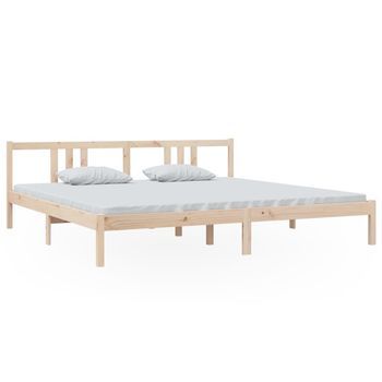 Cama Matrimonial | Cama Doble | Estructura De Cama Sin Colchón Madera Maciza 200x200 Cm Cfw88799