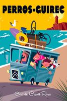 cuadro road trip a perros guirec impresion sobre lienzo 30x45cm