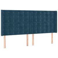 cabecero con orejas de terciopelo azul oscuro 203x16x118128 cm vidaxl
