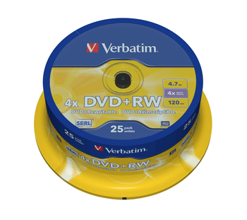 DVD+RW 4.7GB 4X SERL 25UNDS