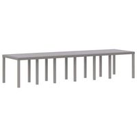 mesa de jardin  mesa de exterior gris claro 350 x 100 x 74 cm ratan sintetico
