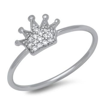 Anillo plata 925 corona circonita