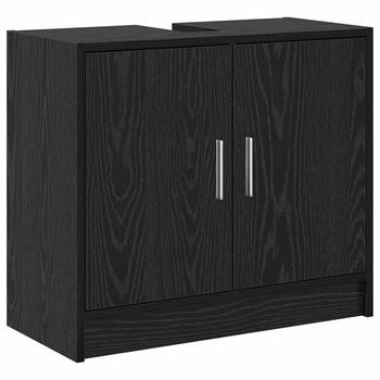 Gabinete De Baño Roble Negro 63 X 29 X 55 Cm Vidaxl