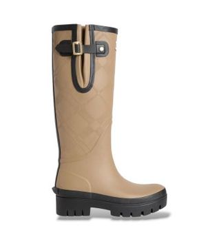 Barbour para mujer. LRF0143 Botas Leighton Tartan Wellingtons marrón militar (38), Plano, Ninguno, Casual, Outdoor