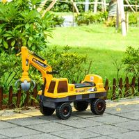 tractor para ninos de 2-3 anos con pala luces musica amarillo homcom