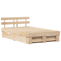 cama matrimonial  cama doble  estructura de cama con cajones 135x190 cm madera maciza de pino cfw26305