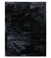 alfombra de piel patchwork negro a medida