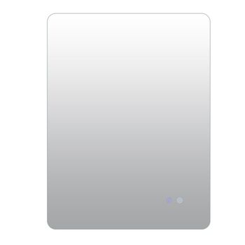 Costway Espejo Rectangular 80 x 60 cm con Brillo Ajustable Retroiluminado Táctil Inteligente Función de Memoria y Diseño Antivaho
