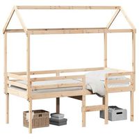 cama individual  cama para adulto  cama alta con techo madera maciza de pino 90x200 cm