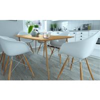 mesa de comedor para 8 personas en efecto de madera marron 160