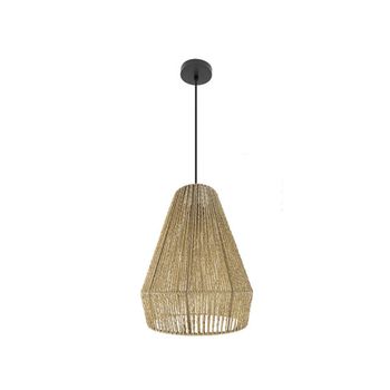 FABRILAMP Lámpara de techo colgante Calabria 1xe27 Negro/natural Regx34x34cm