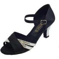 vitiello dance shoes zapatos de tacon 303 raso nero sat argento forma para mujer