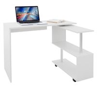 escritorio con cuatro ruedas 150x88x75 cm blanco mdf
