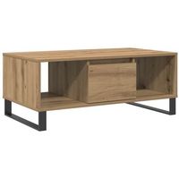 mesa de centro madera de ingenieria roble artisan 90x50x365 cm vidaxl