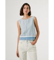 pepe jeans para mujer pl305122 bowie l azul casual algodon sin mangas  tirantes