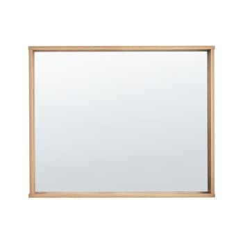 Espejo De Pared Decorativo Rectangular Moderno 80 X 65 Cm Marco De Tablero De Partículas Madera Clara Rosell