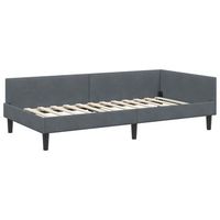 estructura de cama esquinera manual gris oscuro 100 x 200 cm