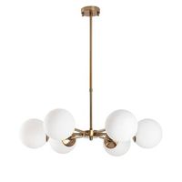 lampara de techo akkas-10080 oro cobrizo metal vidrio 73x73x35-72 cm