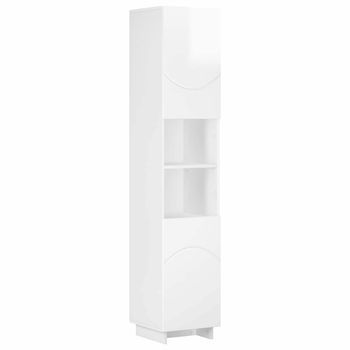 Armario De Baño Blanco Brillante 36.5 X 38 X 180 Cm Vidaxl